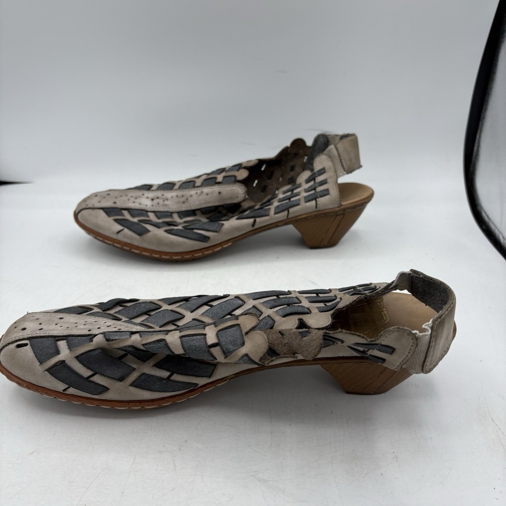 Rieker Shoes Womens Size 10 Antistress Sina 78 Leather Slingback Low Heels - Picture 8 of 9